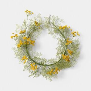 Queen Anne’s Lace Wreath Yellow Floral Threshold Door Wall Decor Spring